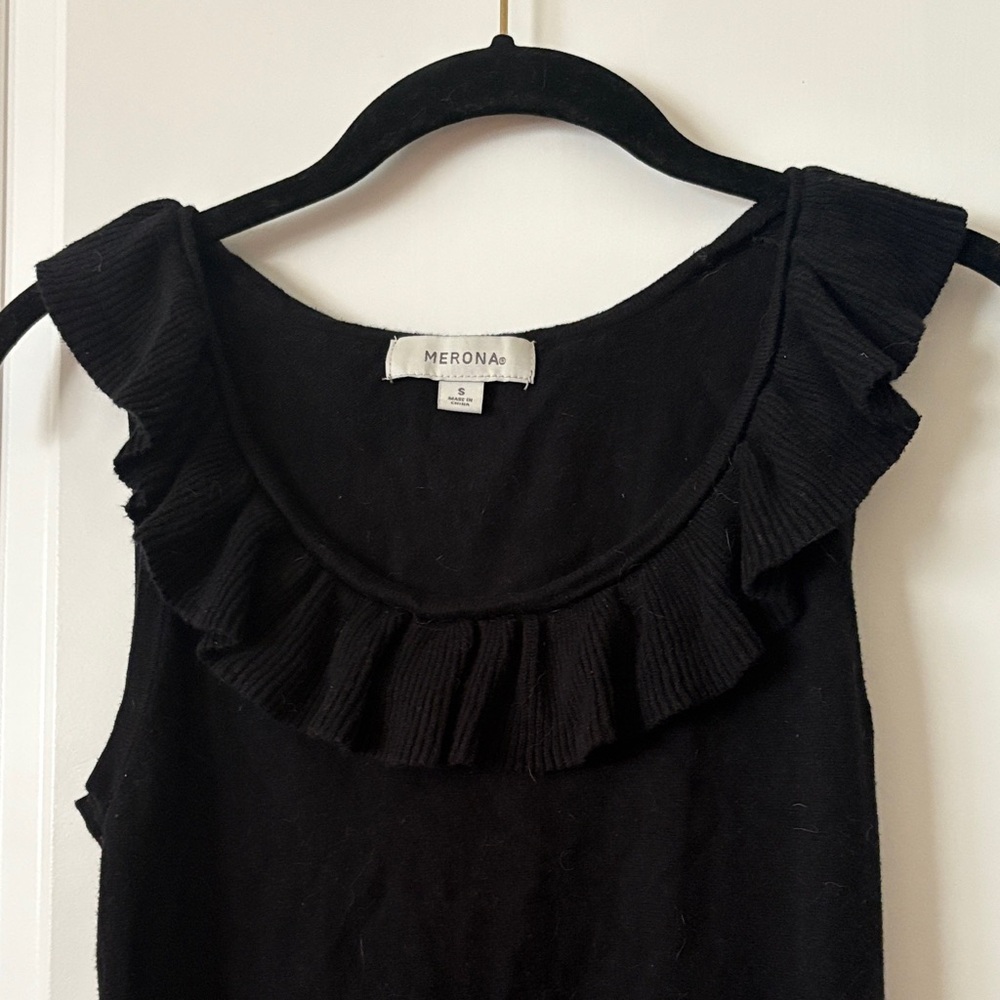 Merona Black Ruffled Tank Top - Picture 3 of 4